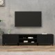 Fekete szerelt fa tv-szekrény 180 x 31,5 x 40 cm Fekete szerelt fa tv-szekrény 180 x 31,5 x 40 cm
