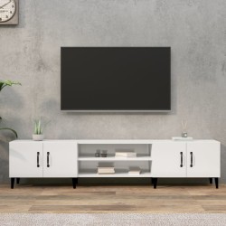 Magasfényű fehér szerelt fa tv-szekrény 180 x 31,5 x 40 cm