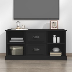Fekete szerelt fa tv-szekrény 99,5x35,5x48 cm