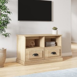 Sonoma-tölgyszínű szerelt fa tv-szekrény 80 x 35 x 50 cm