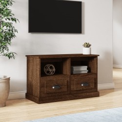 Barna tölgyszínű szerelt fa tv-szekrény 80 x 35 x 50 cm