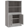 Szürke sonoma szerelt fa magasszekrény 60x35,5x103,5 cm