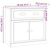 Betonszürke szerelt fa tálalószekrény 70x35,5x67,5 cm