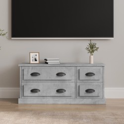 Betonszürke szerelt fa tv-szekrény 100 x 35,5 x 45 cm