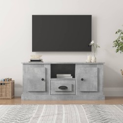 Betonszürke szerelt fa tv-szekrény 100 x 35,5 x 45 cm