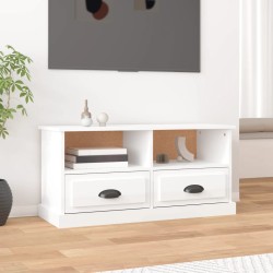 Fehér magasfényű szerelt fa tv-szekrény 93x35,5x45 cm