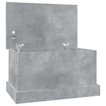 Betonszürke szerelt fa tárolóláda 50 x 30 x 28 cm