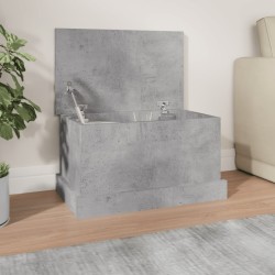Betonszürke szerelt fa tárolóláda 50 x 30 x 28 cm