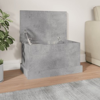 Betonszürke szerelt fa tárolóláda 50 x 30 x 28 cm