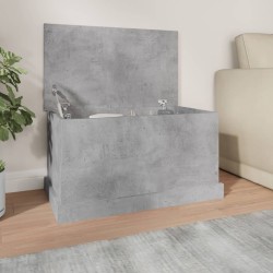 Betonszürke szerelt fa tárolóláda 70x40x38 cm