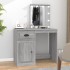 Szürke sonoma szerelt fa pipereasztal led-del 90x50x132,5 cm