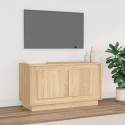Sonoma-tölgyszínű szerelt fa fali tv-szekrény 80x35x45 cm