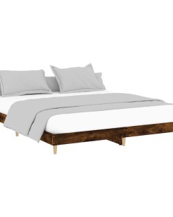 Füstös tölgy színű szerelt fa ágykeret matrac nélkül 120x200 cm