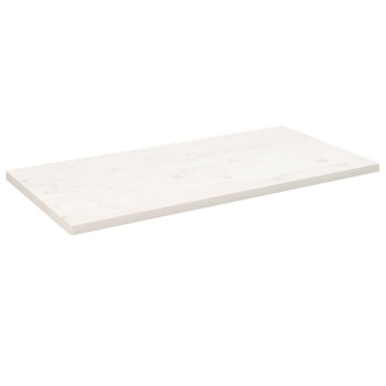 Fehér tömör fenyőfa téglalap alakú asztallap 110 x 55 x 2,5 cm