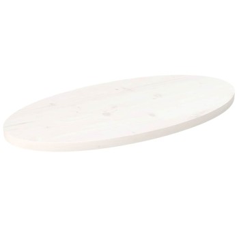 Fehér tömör fenyőfa ovális asztallap 70 x 35 x 2,5 cm