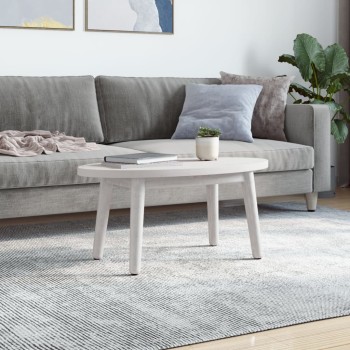 Fehér tömör fenyőfa ovális asztallap 70 x 35 x 2,5 cm