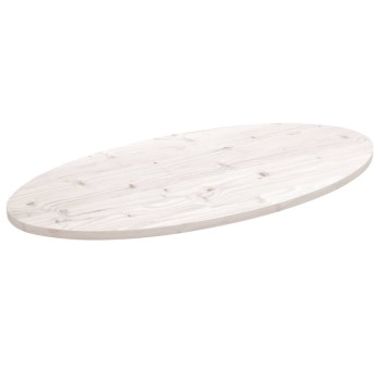Fehér tömör fenyőfa ovális asztallap 100x50x2,5 cm