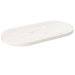 Fehér tömör fenyőfa ovális asztallap 80x40x2,5 cm