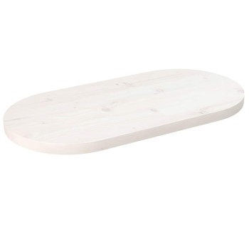 Fehér tömör fenyőfa ovális asztallap 80x40x2,5 cm