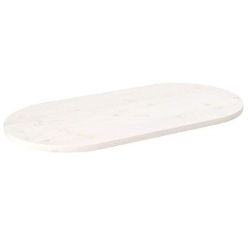 Fehér tömör fenyőfa ovális asztallap 110x55x2,5 cm