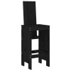 2 db fekete tömör fenyőfa bárszék 40x42x120 cm