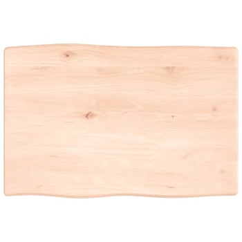 Asztallap 60x40x2 cm kezeletlen tömörfa tölgyfa élőszegélyes
