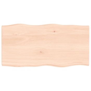 Asztallap 80x40x2 cm kezeletlen tömörfa tölgyfa élőszegélyes