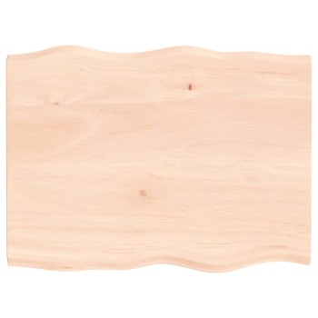 Asztallap 80x60x2 cm kezeletlen tömörfa tölgyfa élőszegélyes
