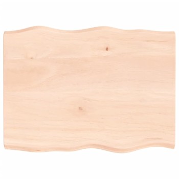 Asztallap 80x60x(2-4) cm kezeletlen tömör fa élőszegélyes