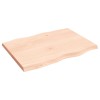 Asztallap 80x60x(2-4) cm kezeletlen tömör fa élőszegélyes