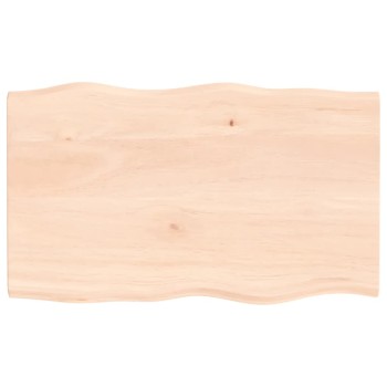 Asztallap 100x60x2 cm kezeletlen tömörfa tölgyfa élőszegélyes