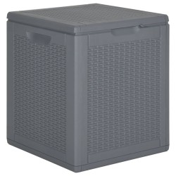Szürke pp rattan kerti tárolóláda 90 l