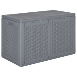 Szürke pp rattan kerti tárolóláda 180 l