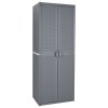 Szürke pp rattan kerti tárolószekrény 65 x 45 x 172 cm