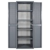 Szürke pp rattan kerti tárolószekrény 65 x 45 x 172 cm
