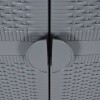 Szürke pp rattan kerti tárolószekrény 65 x 45 x 172 cm