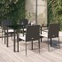 5 részes fekete polyrattan kerti étkezőgarnitúra párnákkal