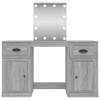 Szürke sonoma színű fésülködőasztal led-del 130x50x132,5 cm