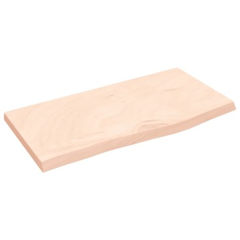 Kezeletlen tömör fa fürdőszobai pult 60x30x(2-4) cm