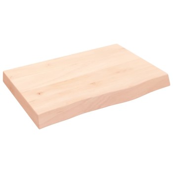 Kezeletlen tömör fa fürdőszobai pult 60x40x(2-6) cm