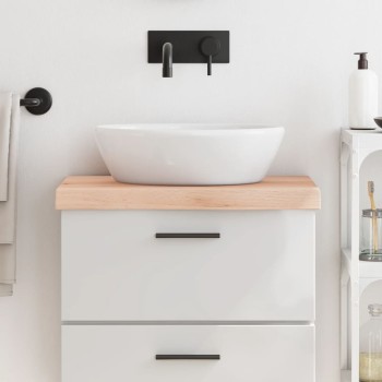 Kezeletlen tömör fa fürdőszobai pult 60x40x(2-6) cm