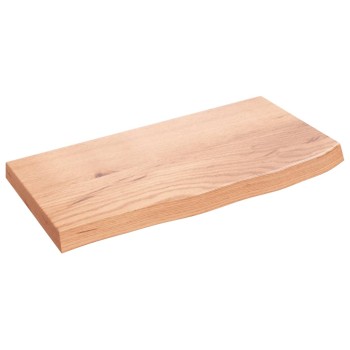 Világosbarna kezelt tömör fa fürdőszobai pult 60x30x(2-4) cm
