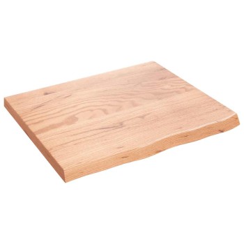 Világosbarna kezelt tömör fa fürdőszobai pult 60x50x(2-4) cm