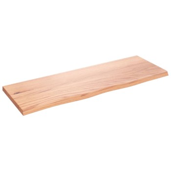 Világosbarna kezelt tömör fa fürdőszobai pult 80x30x2 cm