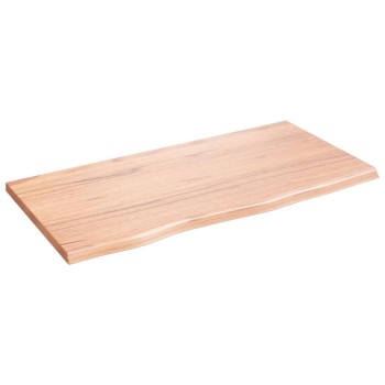 Világosbarna kezelt tömör fa fürdőszobai pult 80x40x2 cm