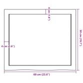 Kezeletlen tömör tölgyfa asztallap 60x50x(2-6) cm