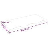 Kezeletlen tömör tölgyfa asztallap 80x40x2 cm Kezeletlen tömör tölgyfa asztallap 80x40x2 cm