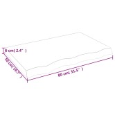 Kezeletlen tömör tölgyfa asztallap 80x50x(2-6) cm