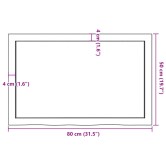 Kezeletlen tömör tölgyfa asztallap 80x50x(2-6) cm