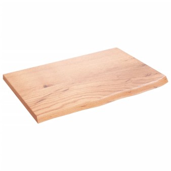 Világosbarna kezelt tömör tölgyfa asztallap 60x40x2 cm
